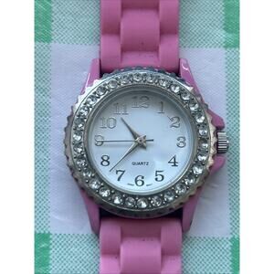 Collezio Silver Tone Pink Band Women’s Quartz Watch